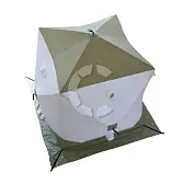 Палатка зимняя куб Следопыт Premium 1.8х1.8 м, 3 слоя, цв. олива/белый