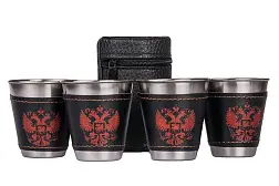 Набор рюмок в кожаном чехле (4 шт)