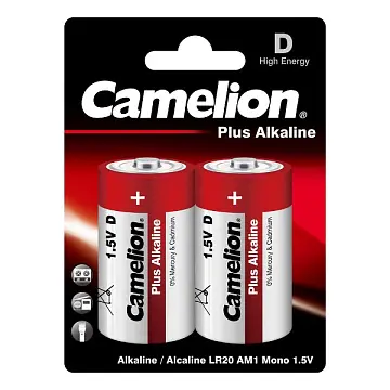 Батарейки алкалиновые Camelion 1.5V тип D (блистер 2 шт)
