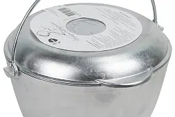 Казан походный литой алюминий 4 л с крышкой сковородой (Kukmara)