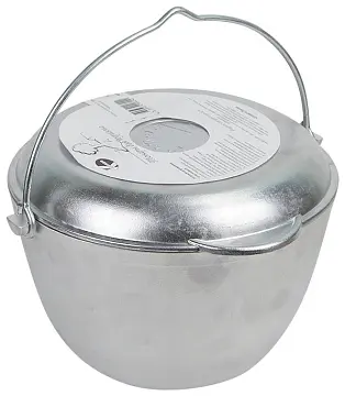 Казан походный литой алюминий 4 л с крышкой сковородой (Kukmara)