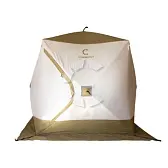 Палатка зимняя куб Следопыт Premium 1.8х1.8 м, 3 слоя, цв. олива/белый