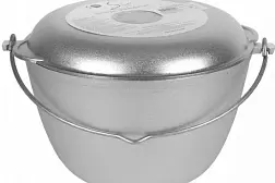 Казан походный литой алюминий 5 л с крышкой сковородой (Kukmara)