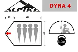 Туристическая палатка Alpika Dyna-4