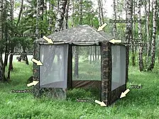 Шатёр туристический Митек Пикник 2.5х2.5 м