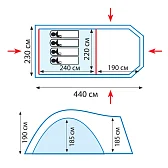 Кемпинговая палатка Tramp Anaconda 4 (V2)