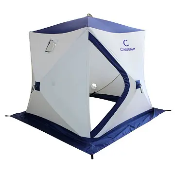 Палатка зимняя куб Следопыт 1.75х1.75 м, h-1.75 м, 3 слоя, цв. синий/белый