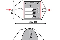 Палатка туристическая Tramp Lite CAMP 3