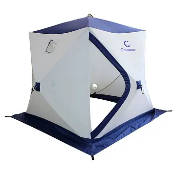 Палатка зимняя куб Следопыт 1.9х1.9 м,  h-2.05 м, 3 слоя, цв. синий/белый