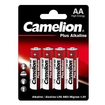 Батарейки алкалиновые Camelion 1.5V тип АА (блистер 4 шт)